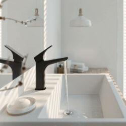 Batéria umývadlová Deante HIACYNT, stojanková, zvýšená, nero (1)