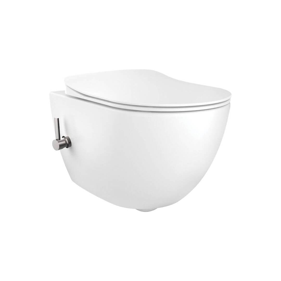 CBP 6WPW. WC závesné Deante PEONIA, rimless, keramika, s bidetovou funkciou, biele