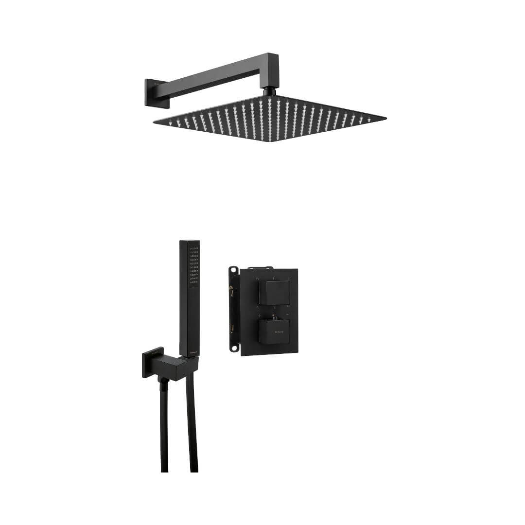 BXYZNEAT Sprchový set Deante ANEMON Bis, s termostatickým podomietkovým boxom, nero