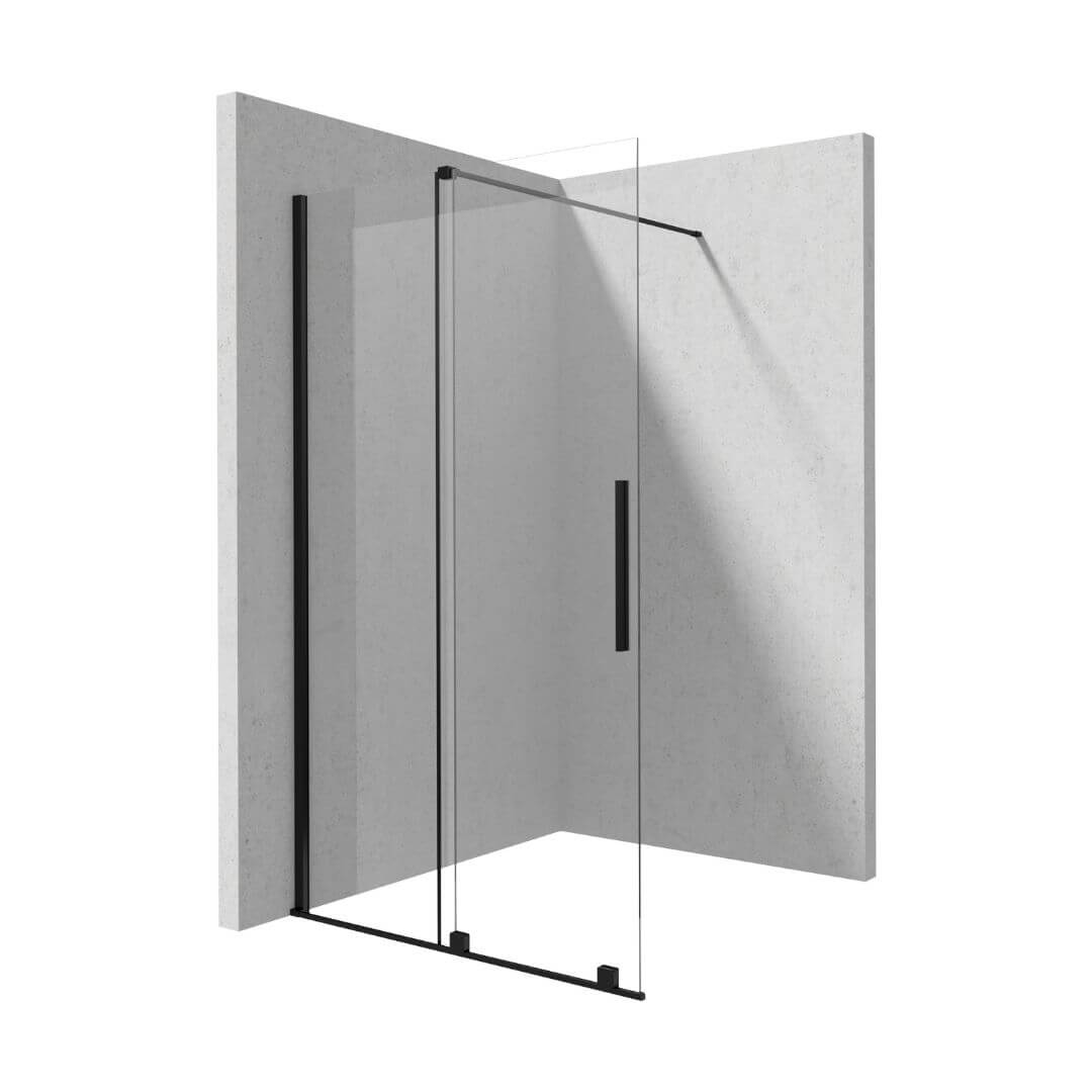 KTJ N3xR Sprchová zástena walk-in Deante PRIZMA, posuvná, číre sklo, nero
